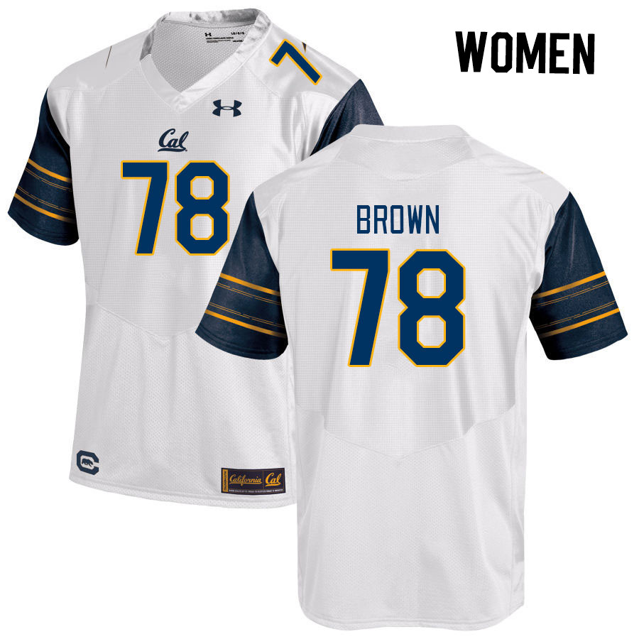 Women #78 Jackson Brown California Golden Bears College Football Jerseys Stitched Sale-White - Click Image to Close